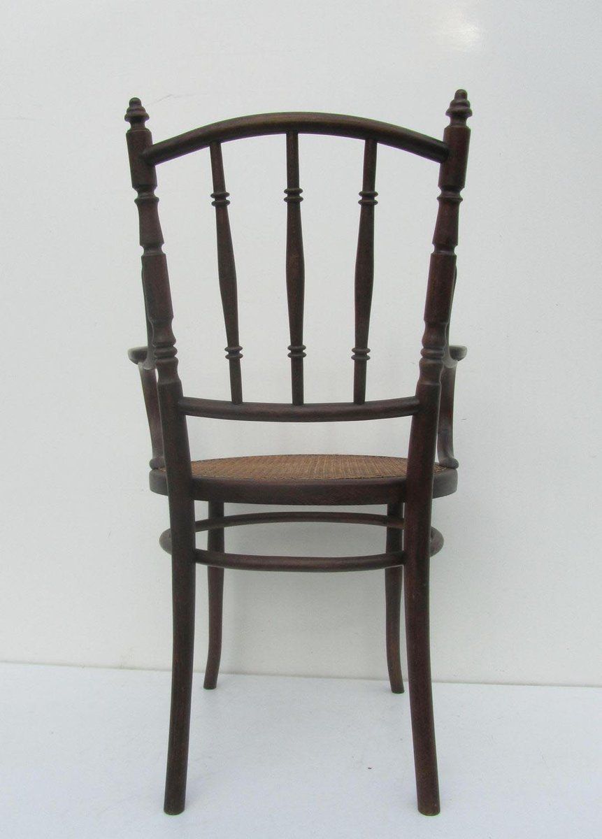 Furniture Austrian Bentwood & Cane Armchair From Josef Hofmann, 1900s photo