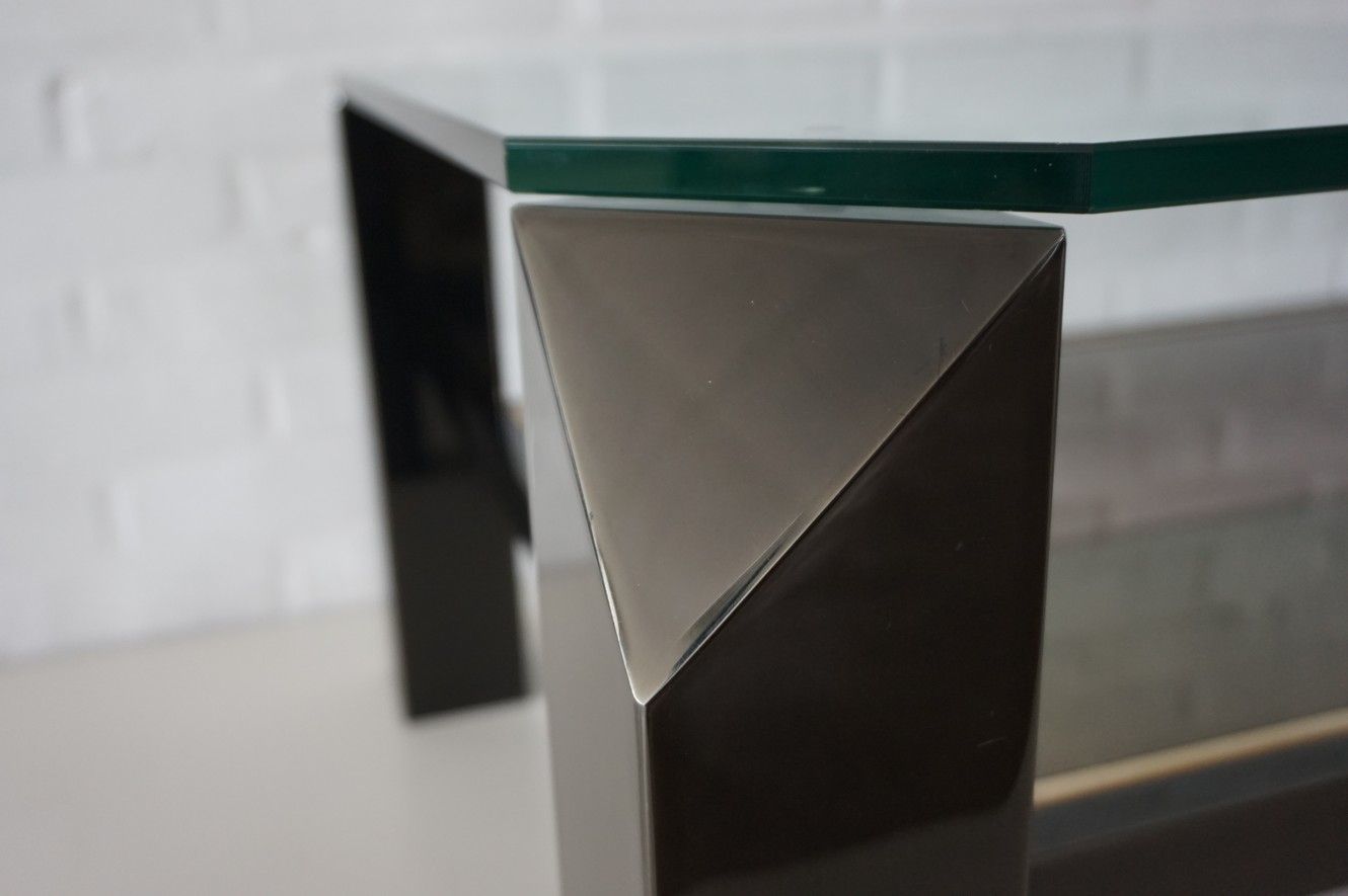 Black & Gold Plated Sculptural Coffee Table From Belgo Chrom & Dewulf Selection, 1970s photo vintage