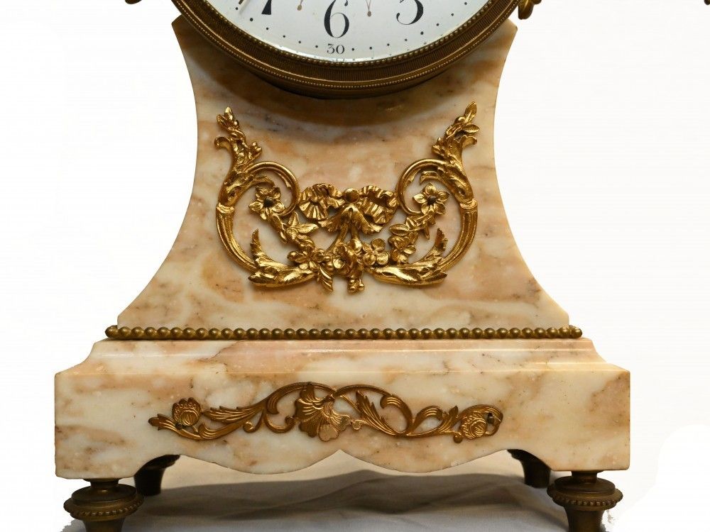 French Mantle Clock Set Garniture Marble 1880 photo 1150.0