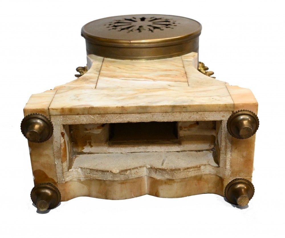 photo vinterior French Mantle Clock Set Garniture Marble 1880