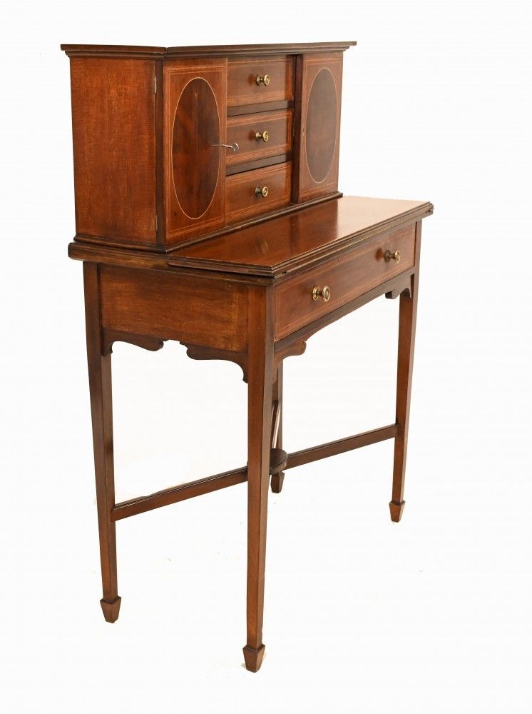 Victorian Ladies Writing Desk Mahogany Bureau 1900 photo vinterior