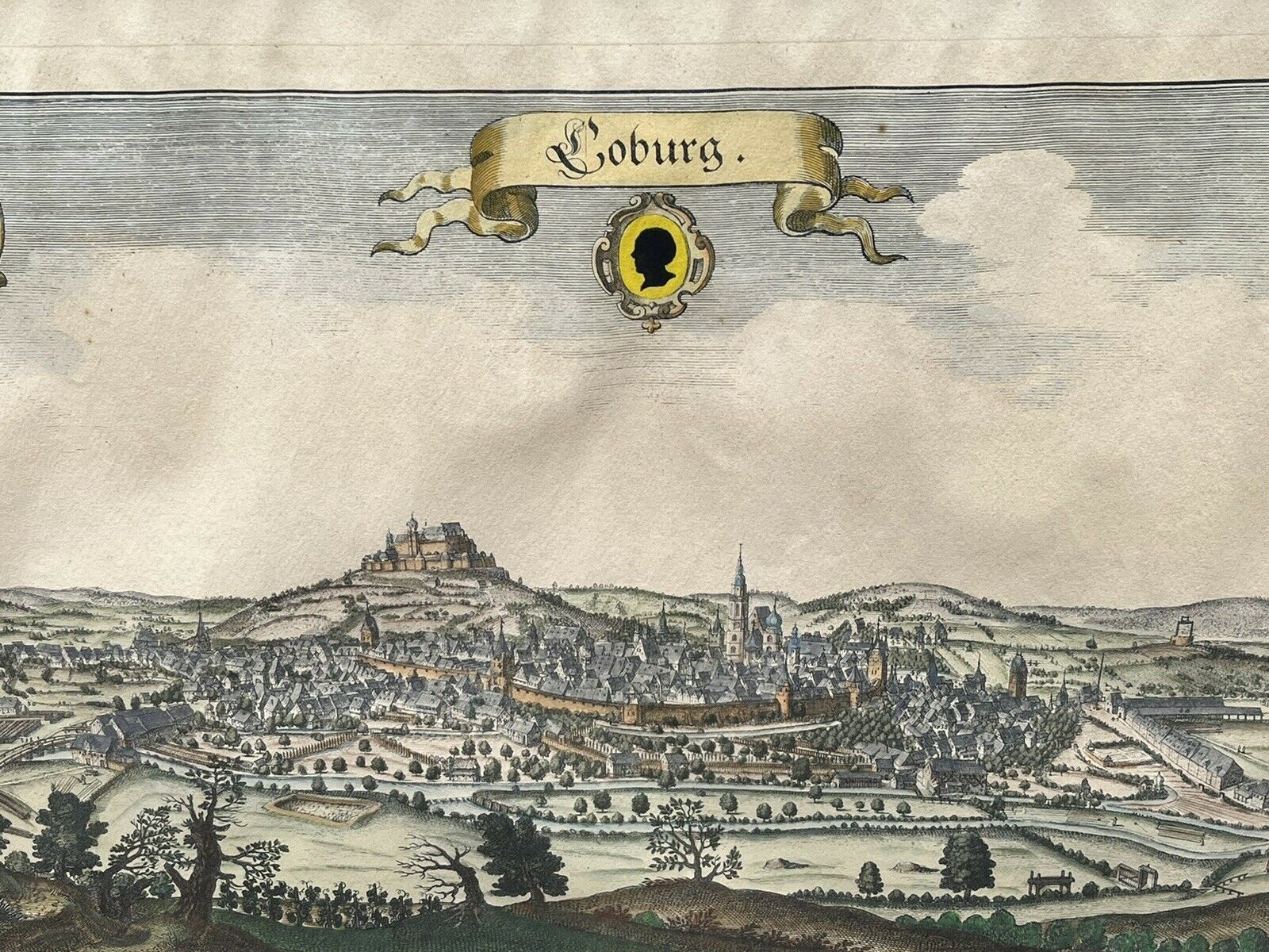 Antique Coloured Engraving By Conrad Buno Delineaut Of German Towns photo Art