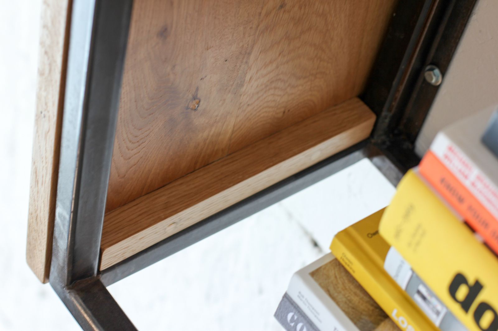 Orla Welded Dark Steel Box Section And Premium Oak Shelves photo 675.0