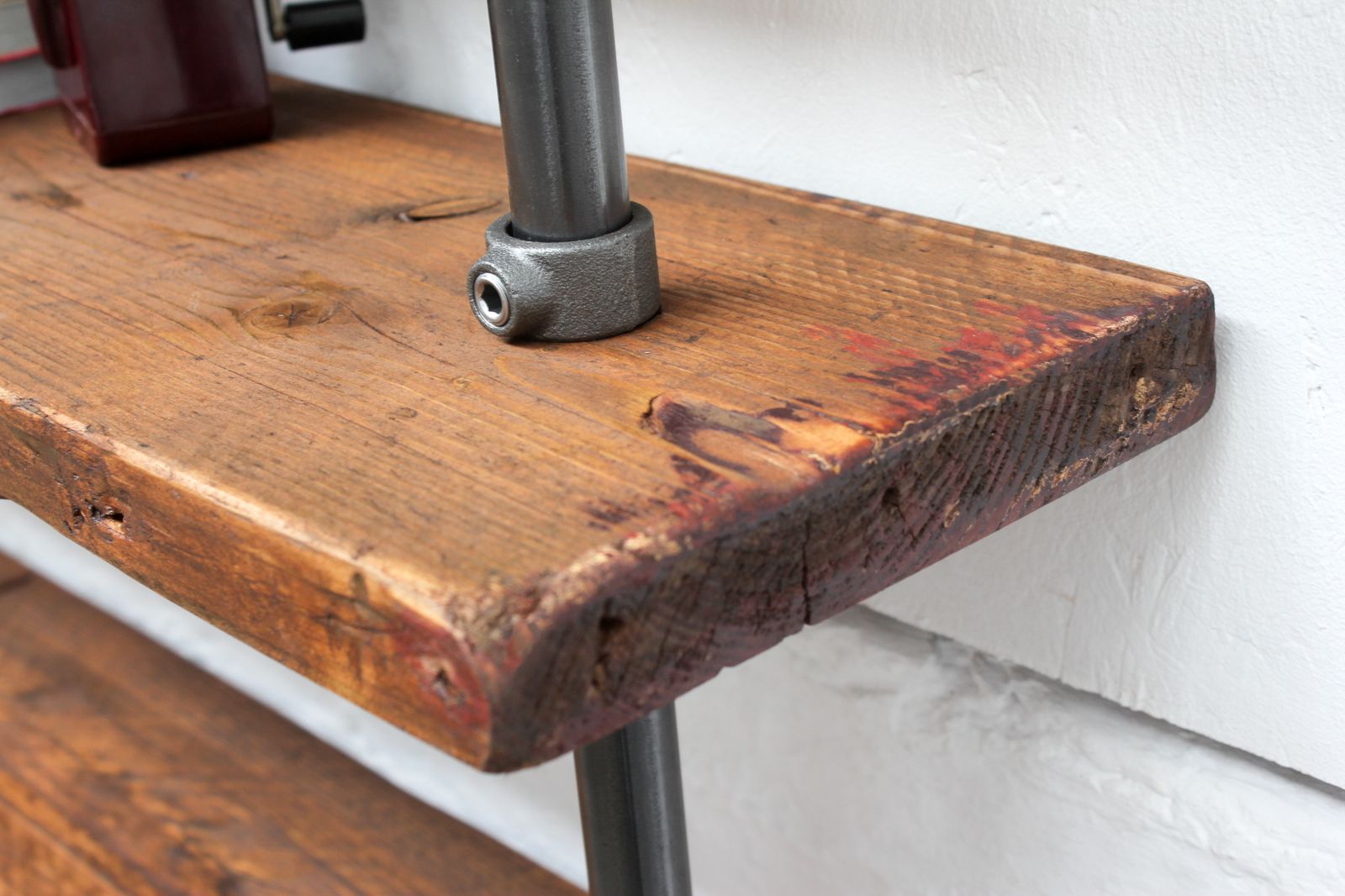 Hector Reclaimed Chestnut Stained Scaffolding Board And Steel Pipe Shelving Unit With Cupboard photo buy