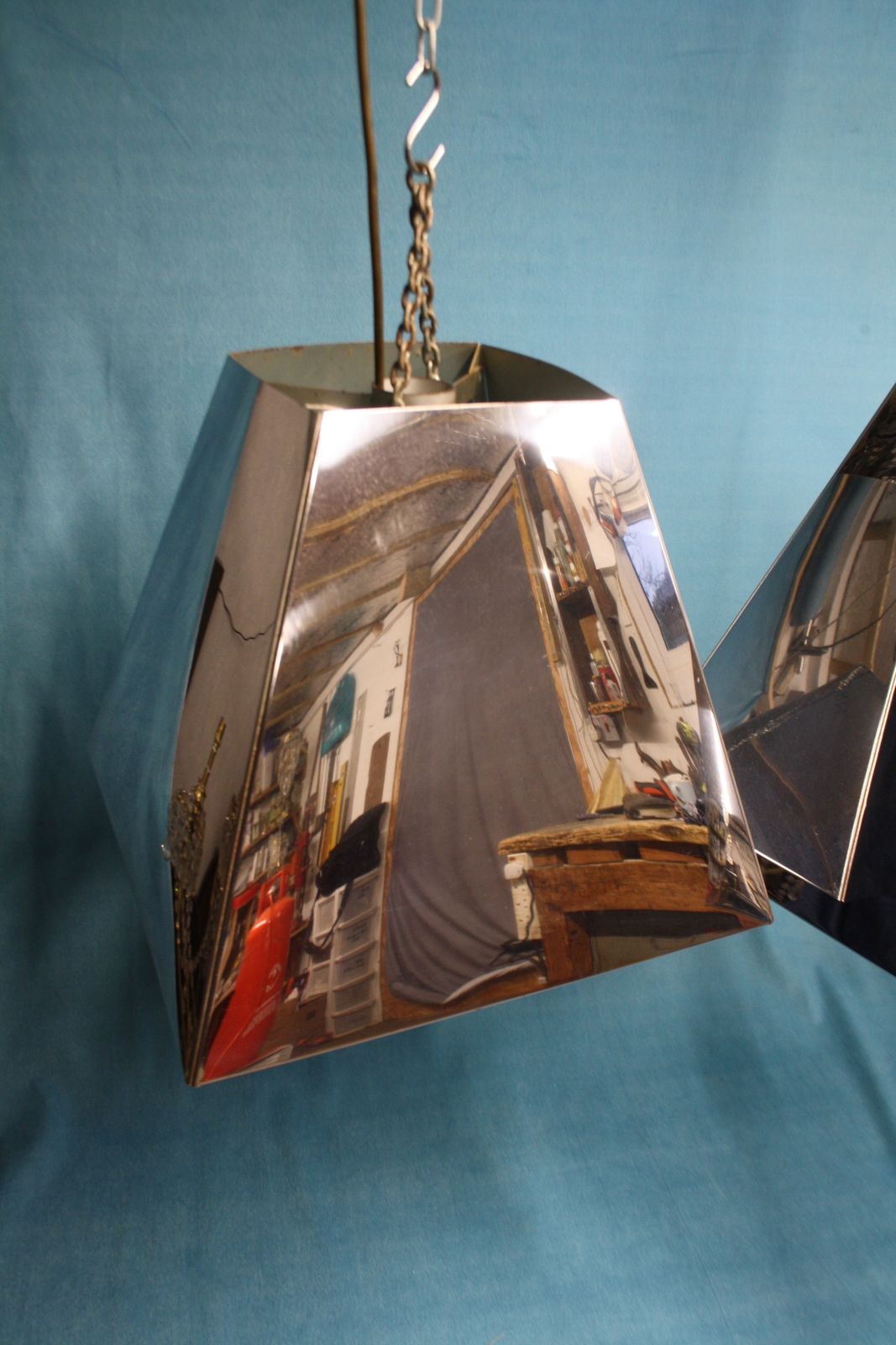 Pair Of Mid 20th Century Chrome Shades photo Lighting