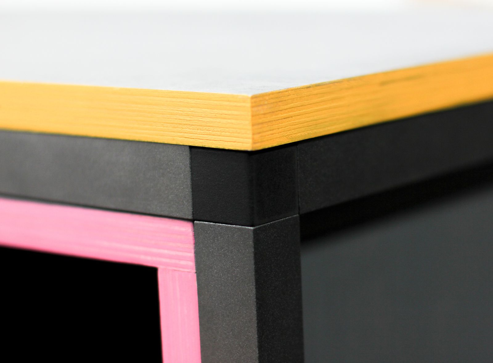 Rhys Bespoke Birch Ply And Aluminium Box Section Colourful Shelves And Storage With Drinks Cabinet photo vintage