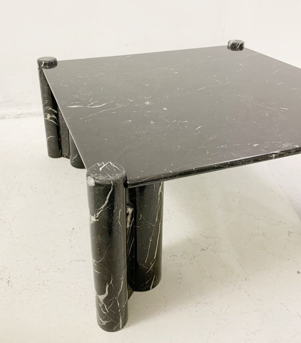 1970's Mid Century Black Marble Coffee Table photo Furniture