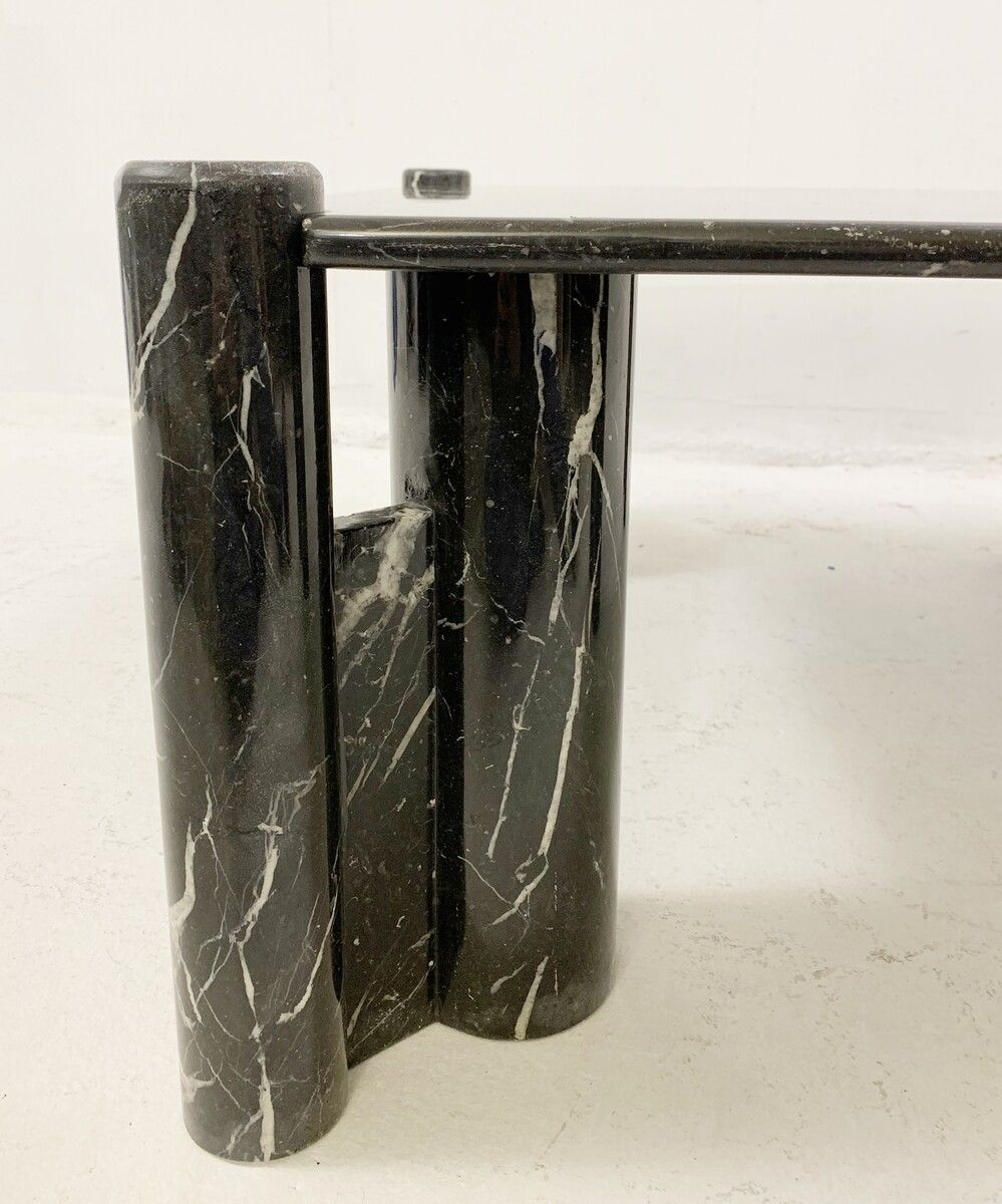 1970's Mid Century Black Marble Coffee Table photo buy