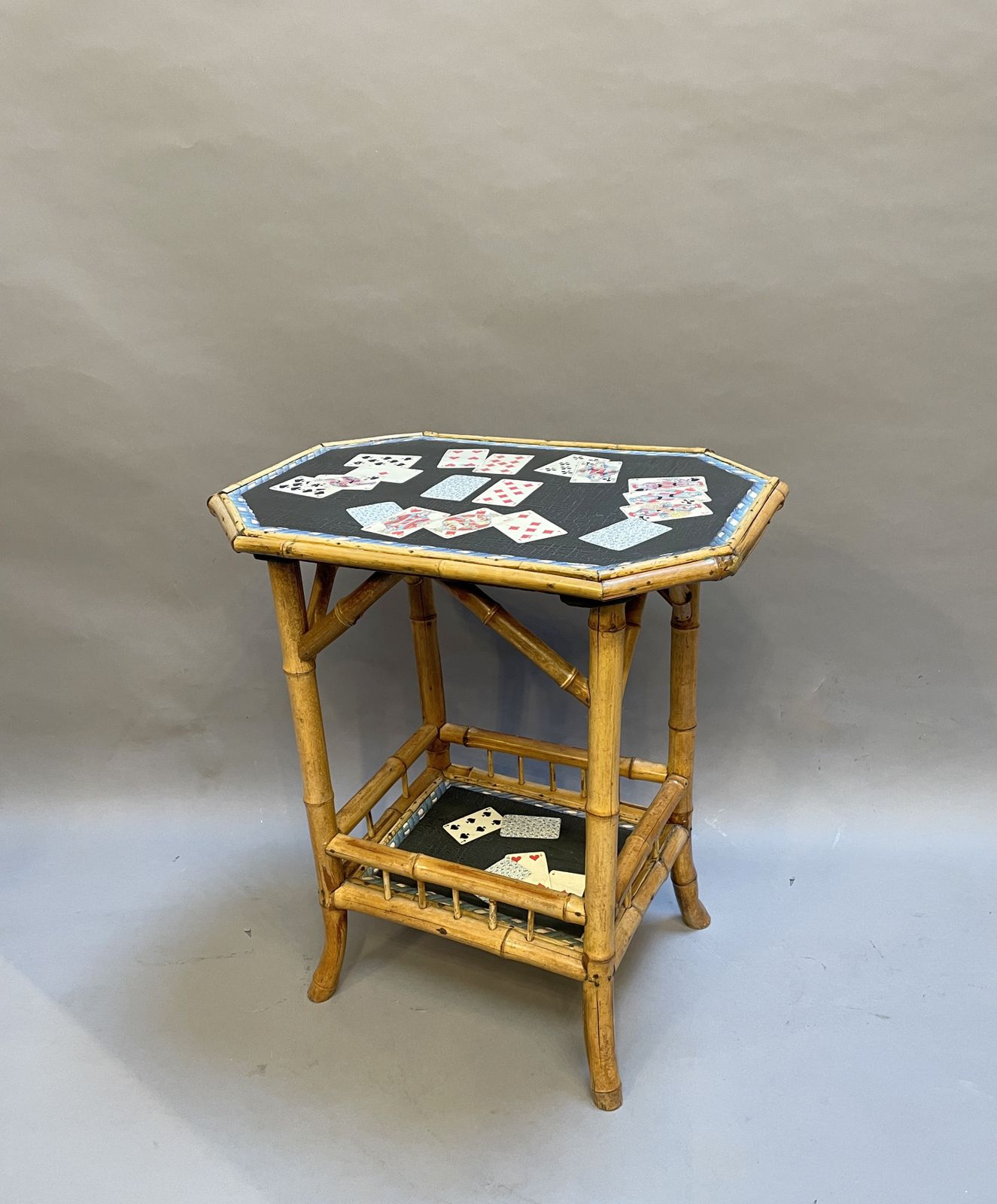 Victorian Bamboo Decoupage Table