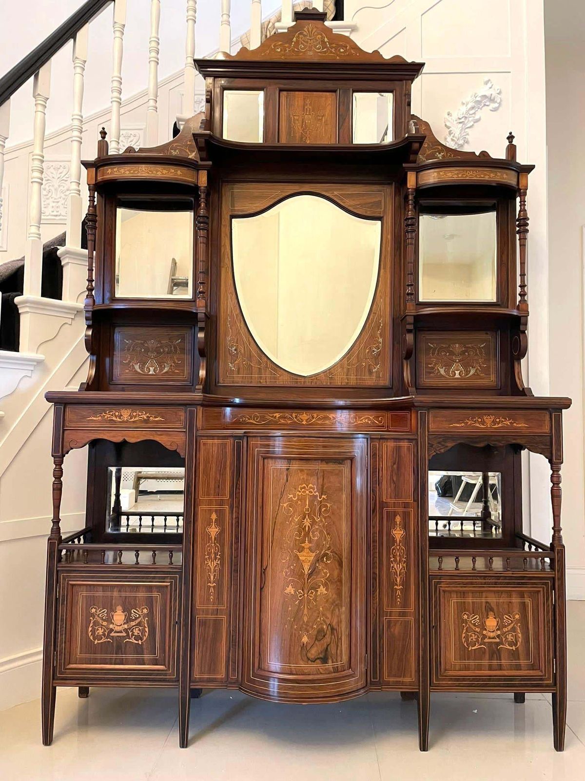 Outstanding Quality Antique Victorian Rosewood Inlaid Side Cabinet photo for sale
