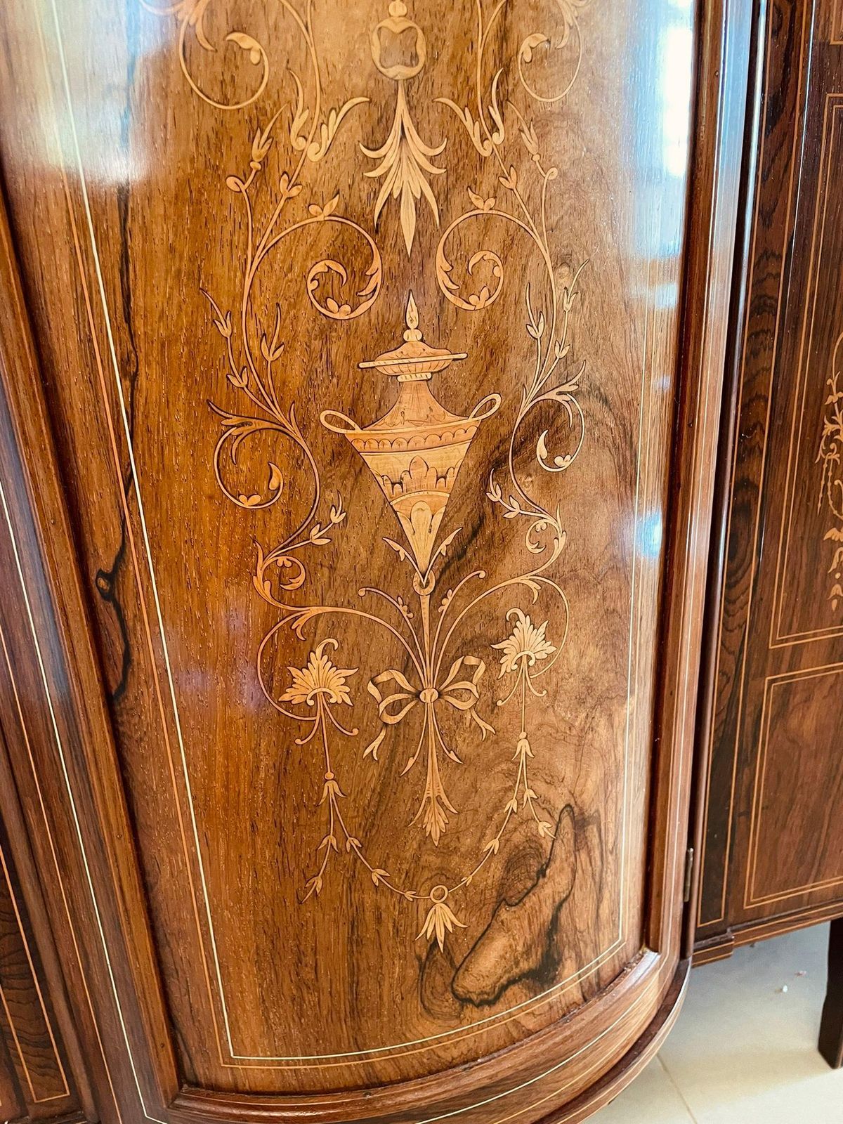 3450.0 Outstanding Quality Antique Victorian Rosewood Inlaid Side Cabinet photo