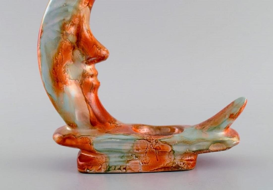 European Studio Ceramicist, Tealight Candle Holder Shaped Like The Moon photo Home Decor