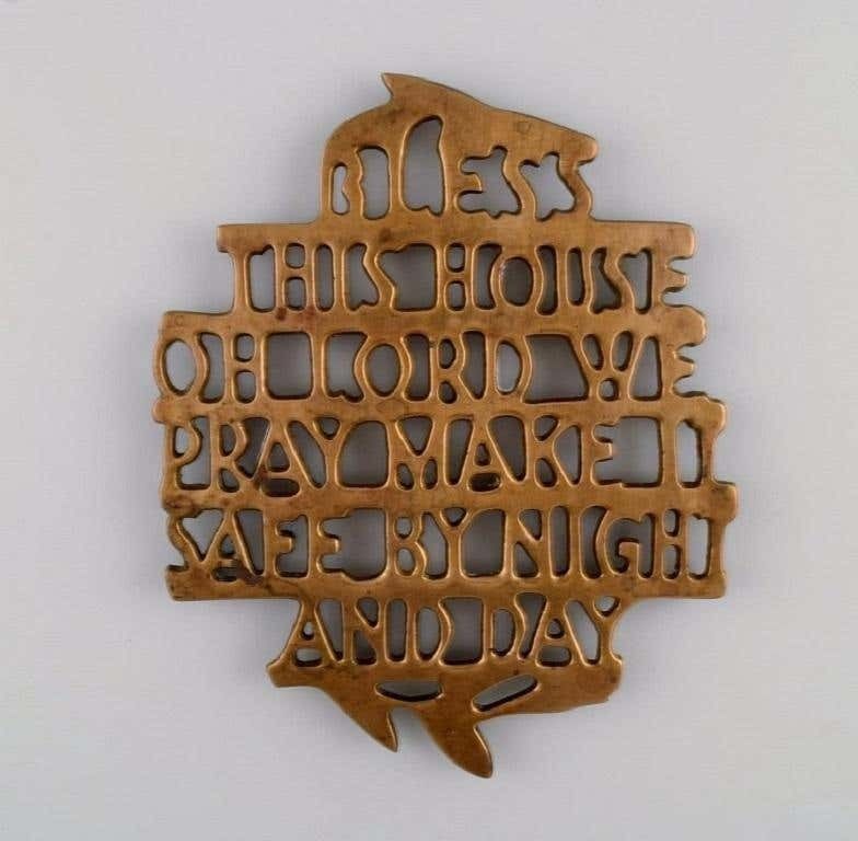 Estrid Ericson For Svenskt Tenn, Stockholm, Two "Bless This House" Trivets photo furniture