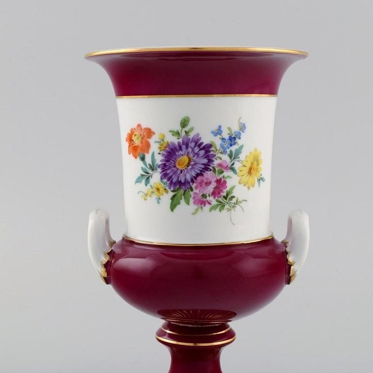 Antique Meissen Porcelain Vase With Hand Painted Flowers photo furniture