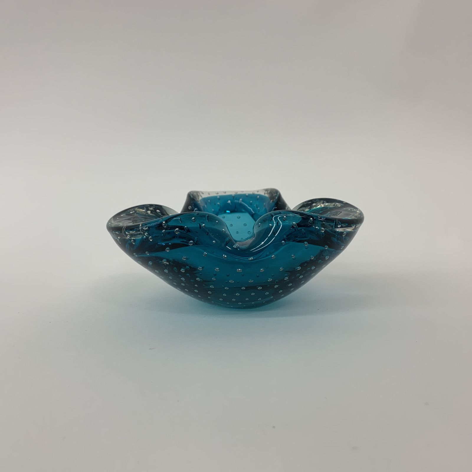 Mid Century Design Set Of 4 Blue Murano Glass Bowls , 1970’s photo Home Decor