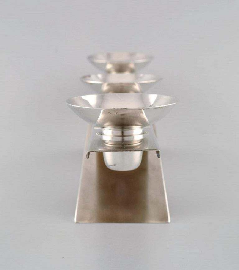 Wmf, Germany, Modernist Ikora Candleholder In Plated Silver photo vinterior