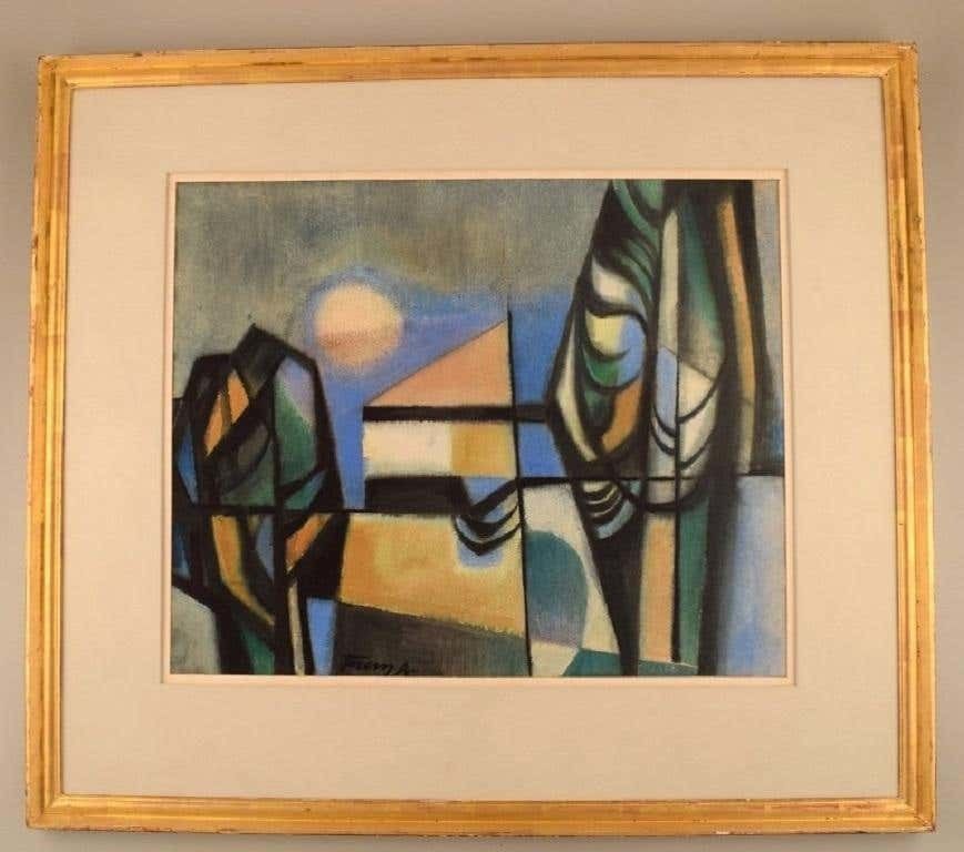 Albert Ferenz, Germany, Watercolor On Paper, Mid 20th Century photo furniture
