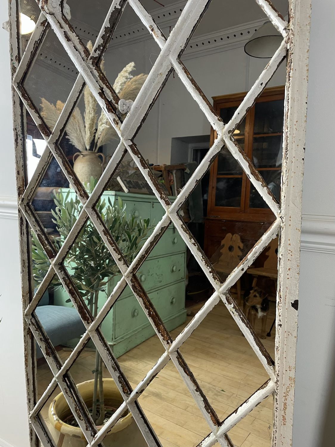 Tall Cast Iron Window Mirror photo furniture