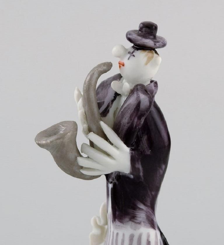 Peter Strang For Meissen, Figure In Hand Painted Porcelain, Saxophonist photo for sale
