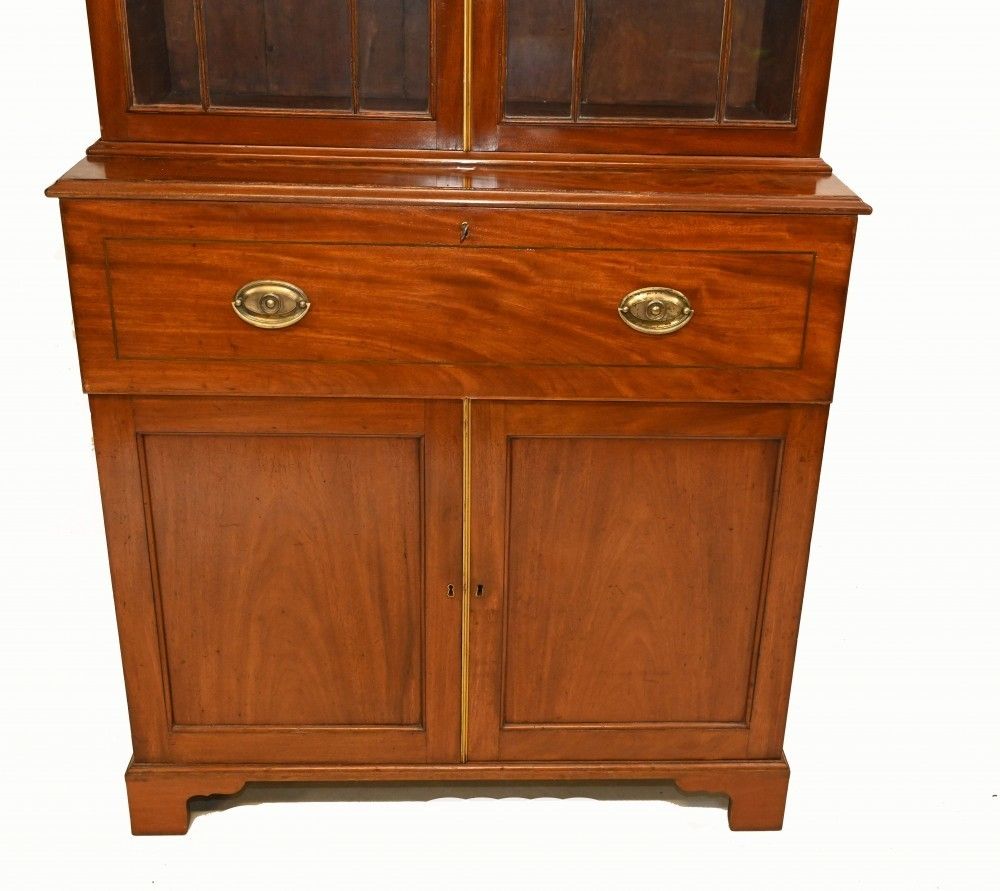 Georgian Secretaire Bookcase Desk Mahogany 1800 photo buy