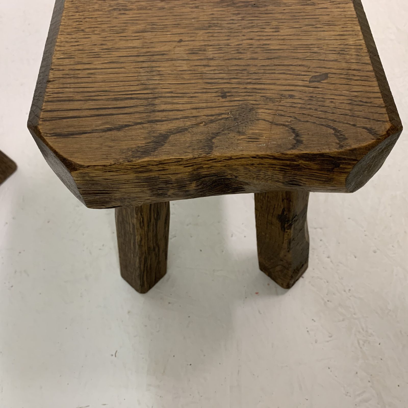 photo vinterior Set Of 3 Brutalist Oak Wood Nesting Tables, 1970’s