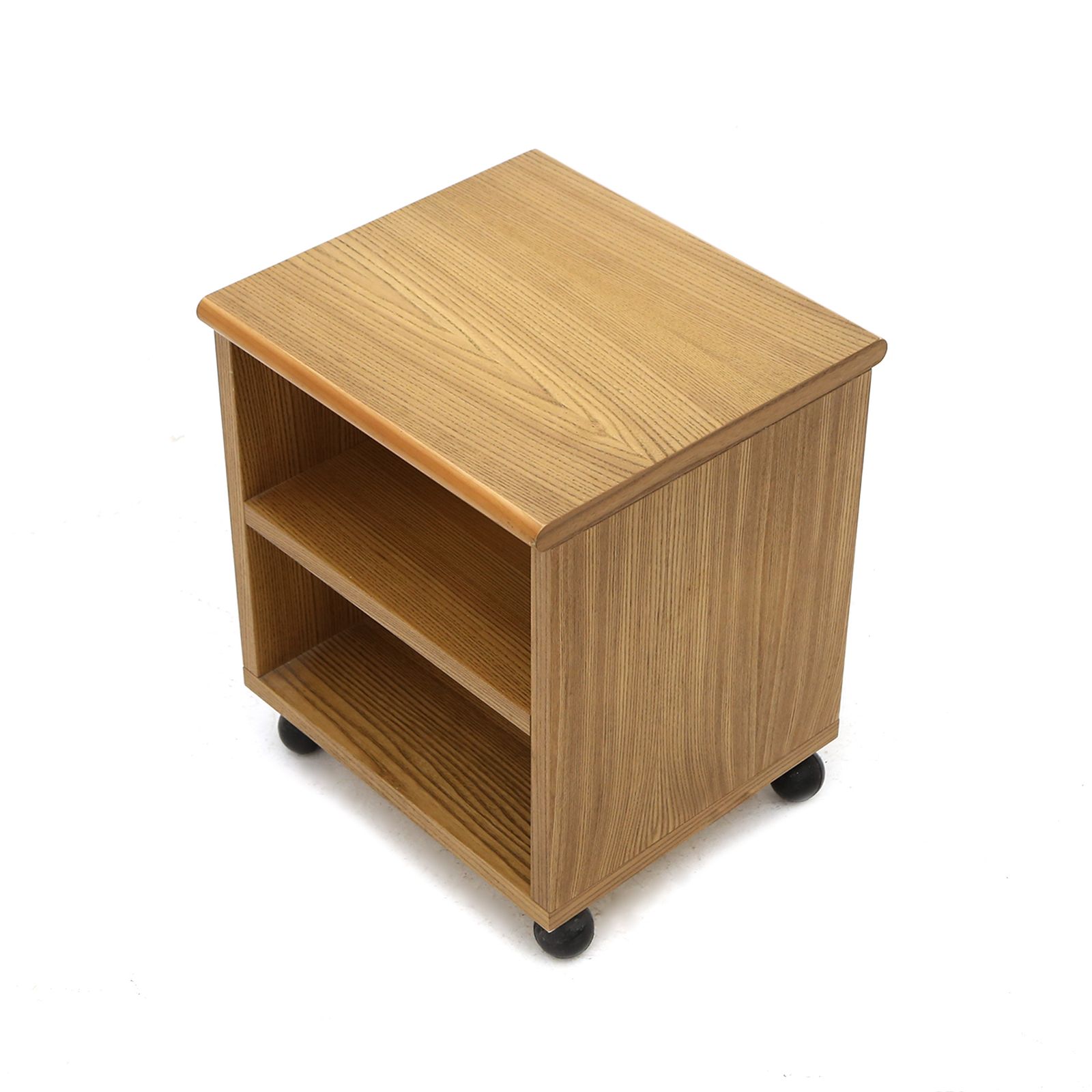 310.0 Pair Of Wooden Bedside Tables With Wheels, 1970s photo