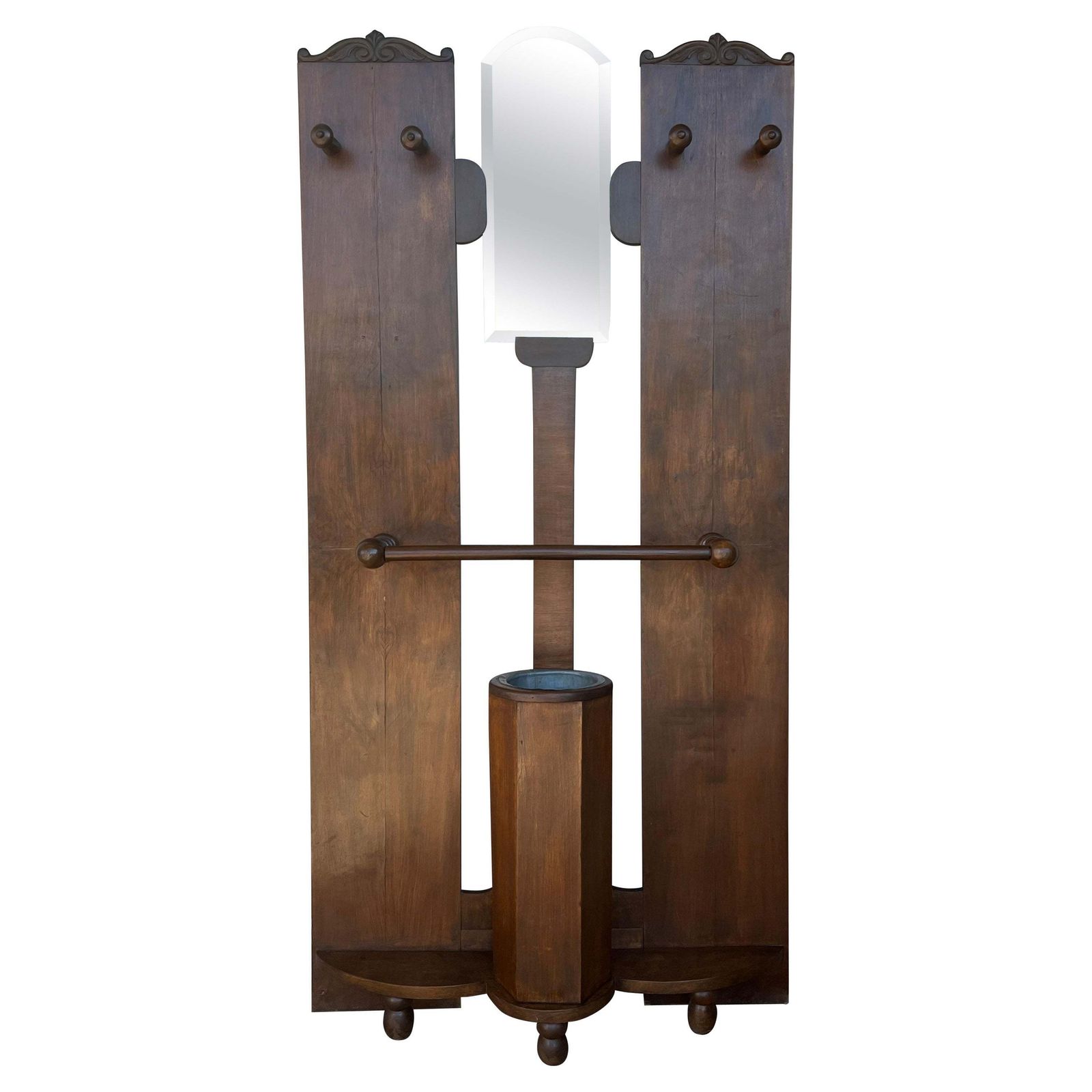 Art Decò Coat Rack Floor Stand With Umbrella Holder And Mirror