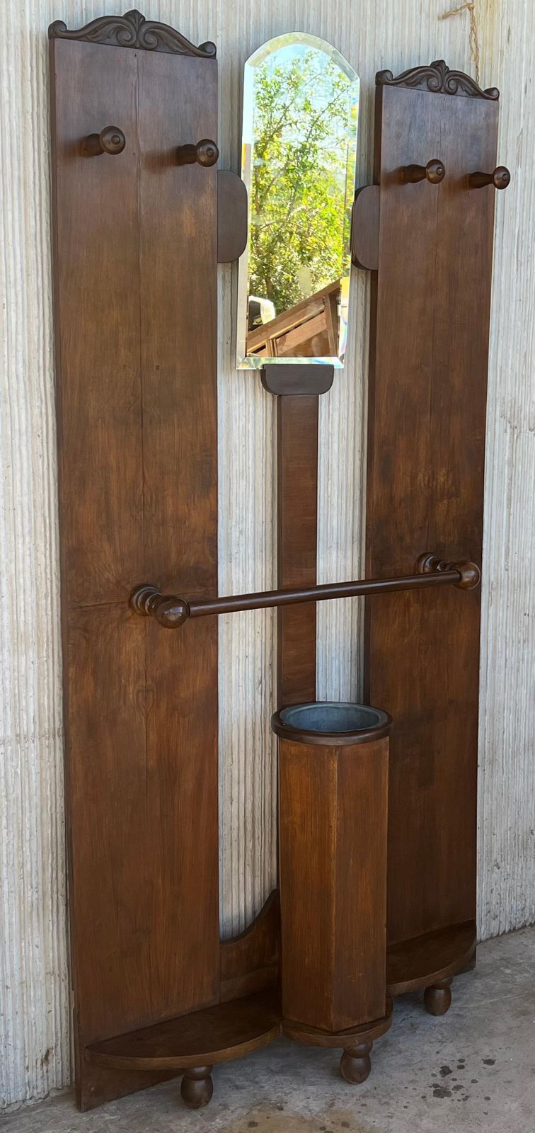 Porte-manteau sur pied Art déco avec porte-parapluies et miroir photo furniture