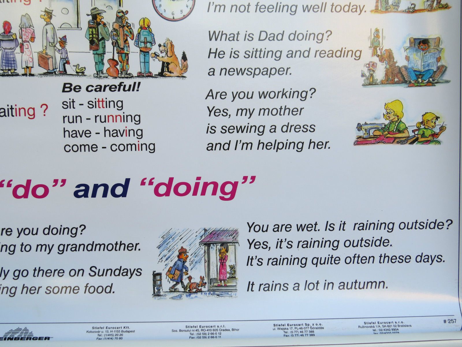 Roll Down School Wall Chart Of Basic English Language III Double Sided Lesson 3 photo vinterior