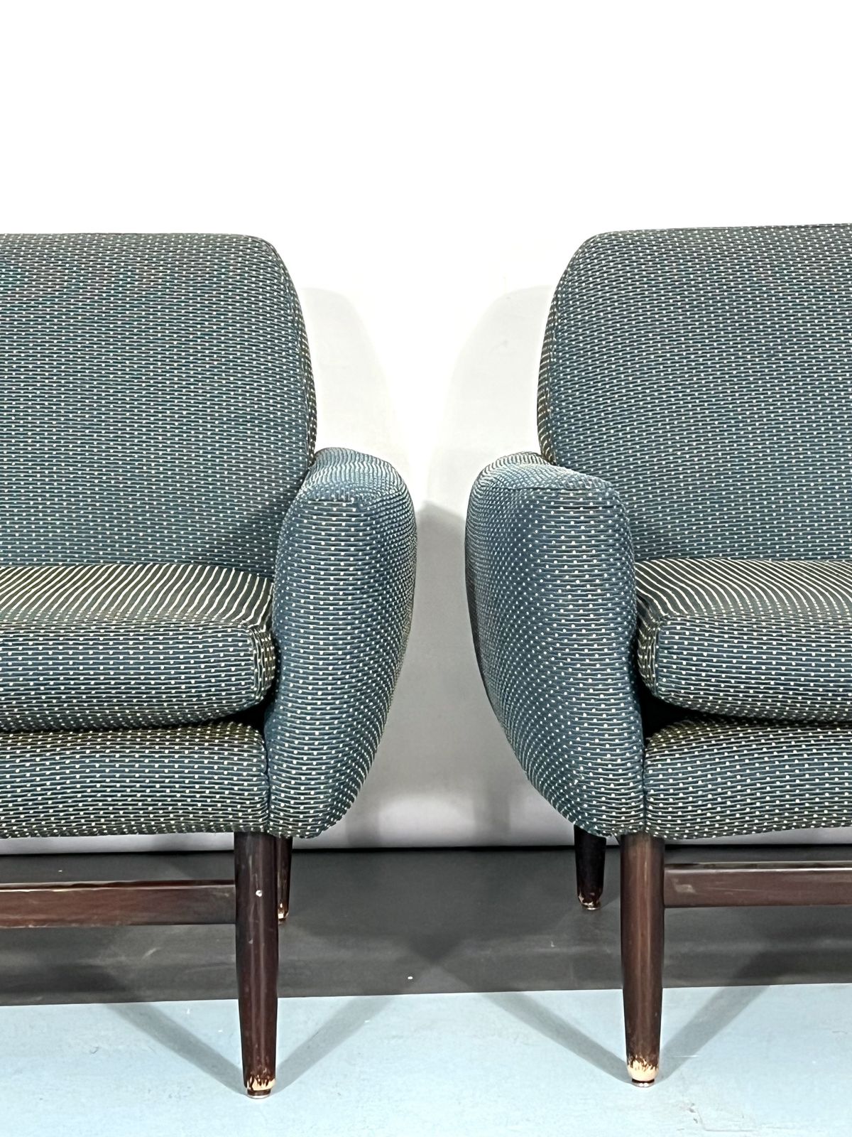 Italian Mid Century Wood Modern Armchairs From 60s photo vinterior