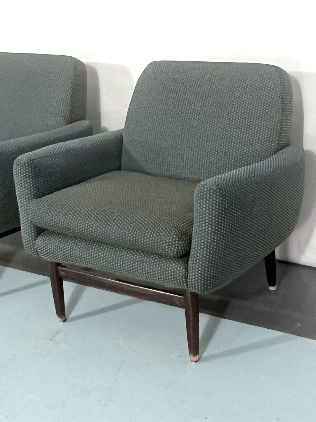 Italian Mid Century Wood Modern Armchairs From 60s photo buy