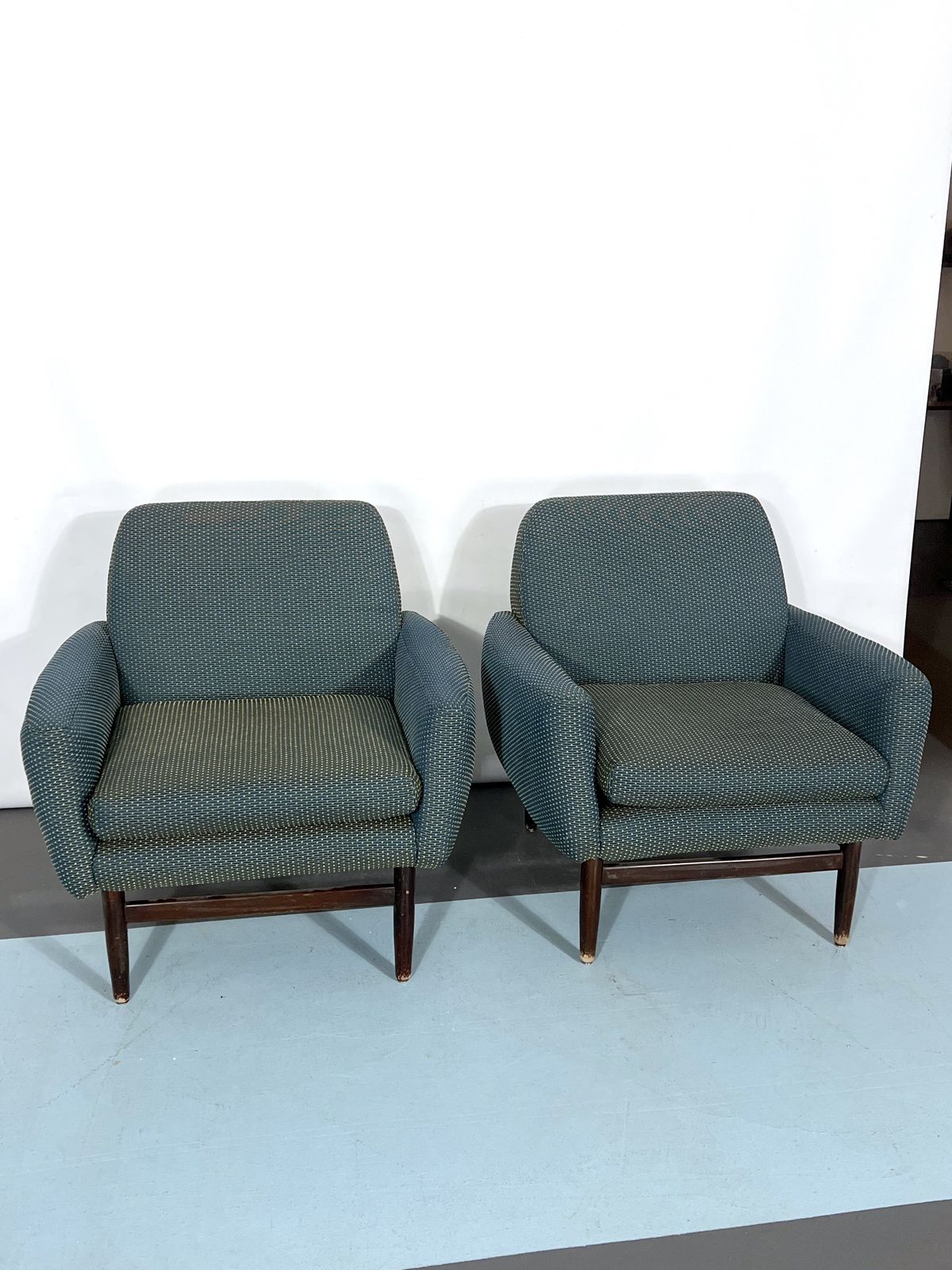 Italian Mid Century Wood Modern Armchairs From 60s photo vintage