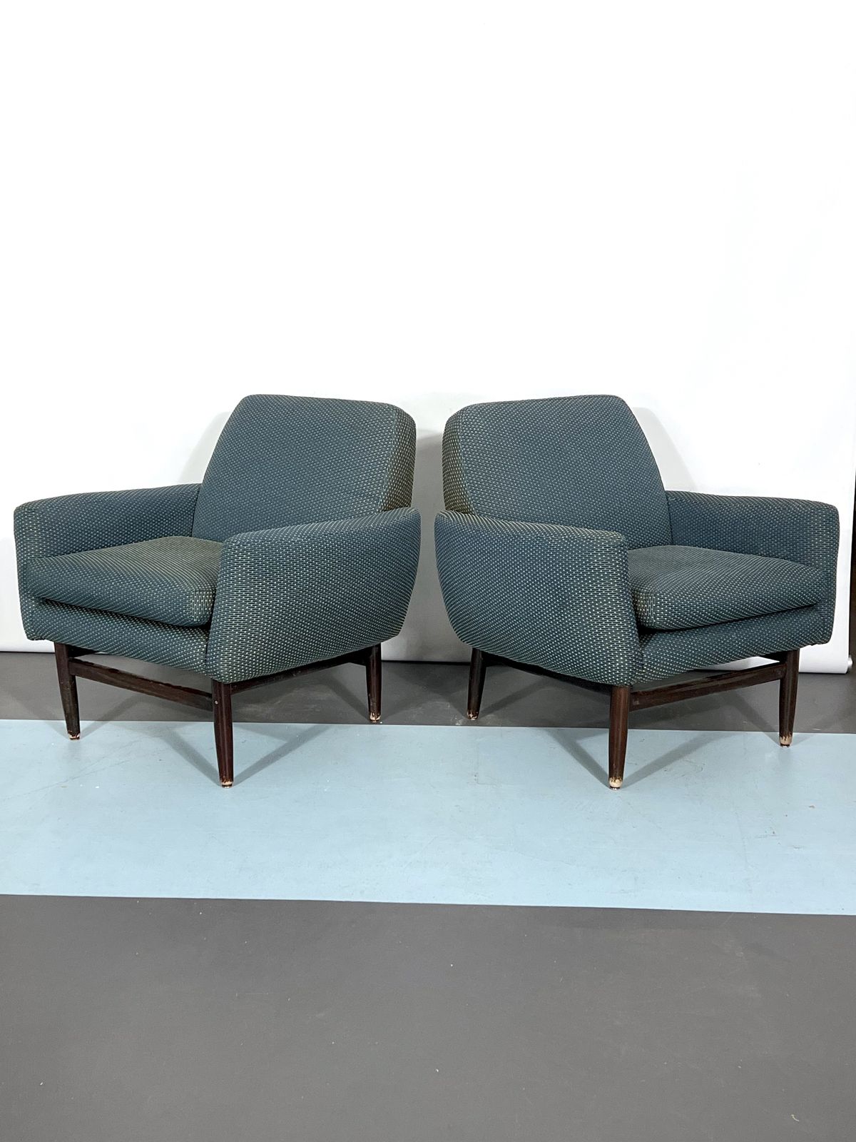 Furniture Italian Mid Century Wood Modern Armchairs From 60s photo