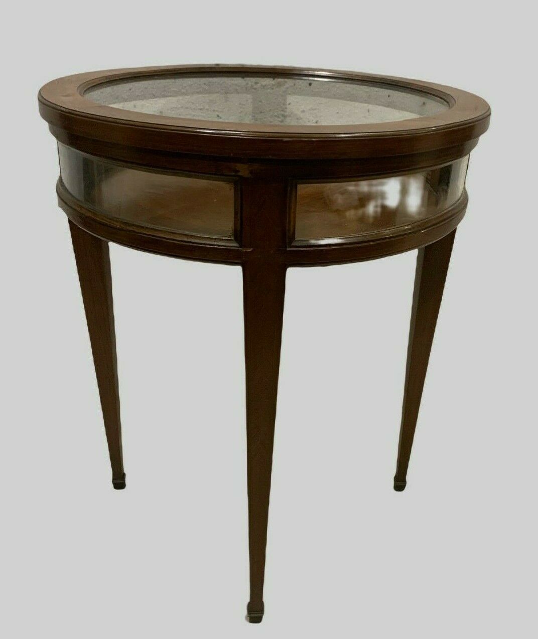 Louis XVI Style Showcase Pedestal Table With Removable Tray XX Century