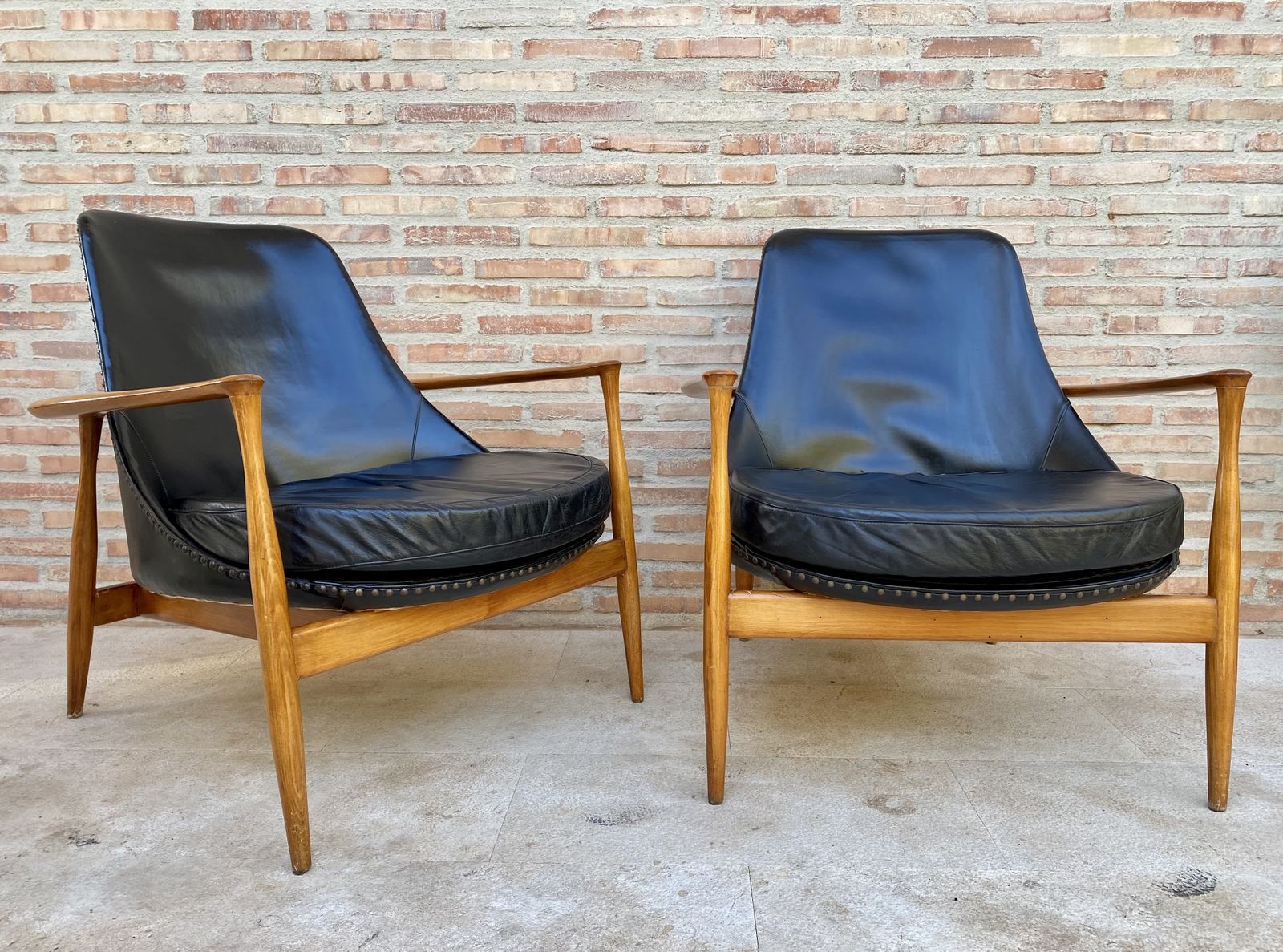 Meubels Ib Kofod Larsen Elizabeth Lounge Chair Stijl, Set Van Twee photo