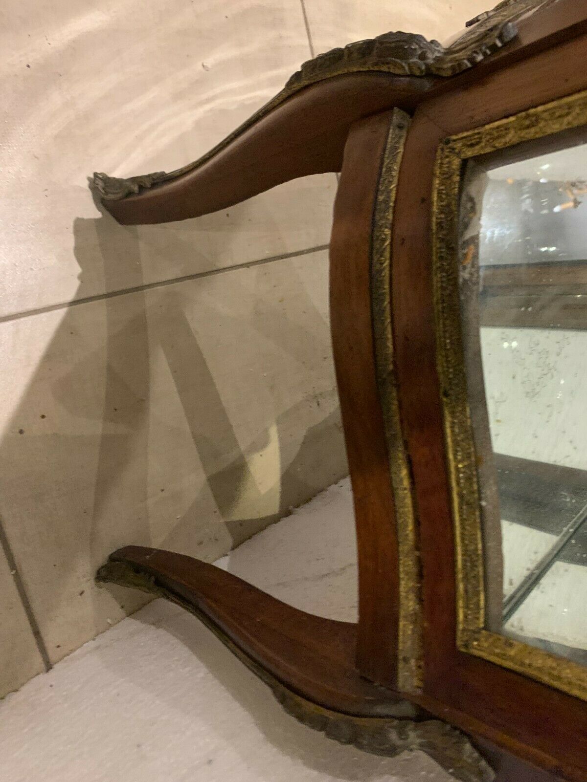 Napoleon III Showcase In Mahogany And Chiseled Bronze XX Century photo vintage