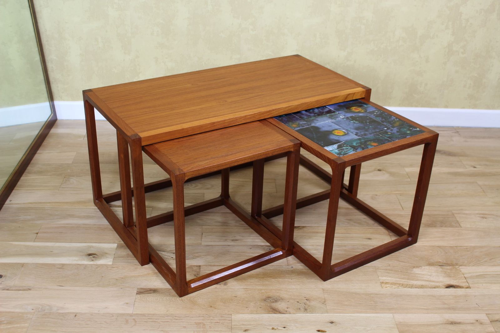 Unusual 1960’s Danish Teak Nest Of Tables By Aksel Kjersgaard Of Odder photo Furniture