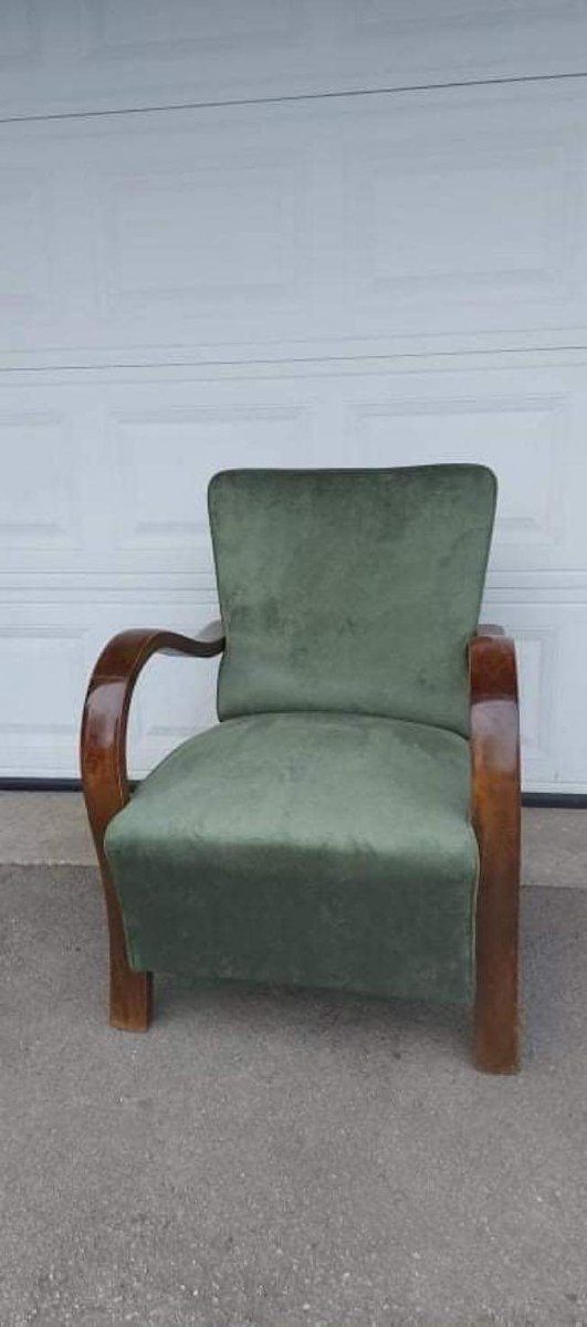 Art Deco Green Lounge Chairs  1920s  Set Of 2 photo 2242.0