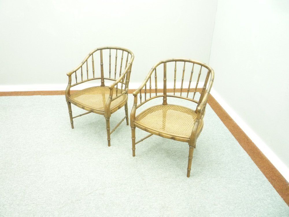 Birchwood Armchairs From Maison Jansen, 1960s, Set Of 2 photo furniture