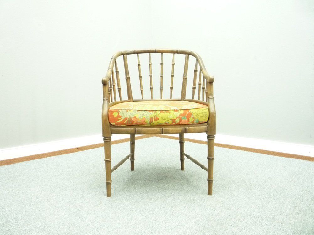 Furniture Birchwood Armchairs From Maison Jansen, 1960s, Set Of 2 photo