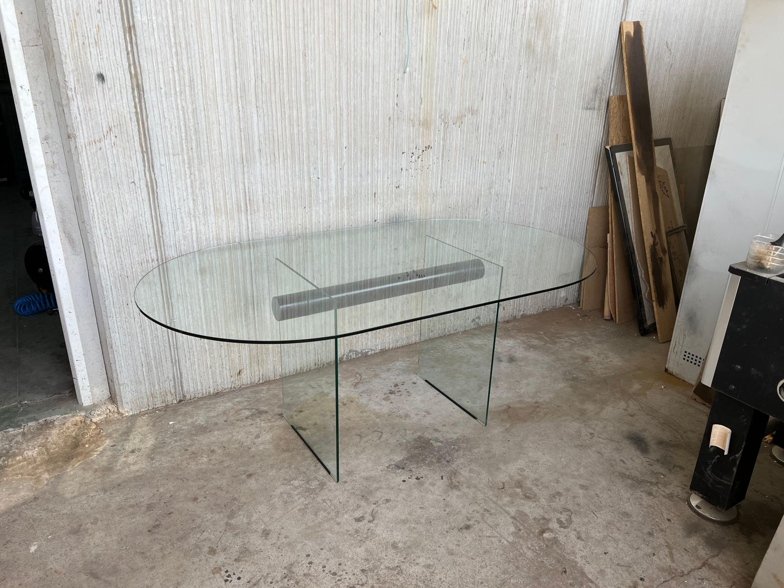 3624.0 Table à manger mid-century modern en verre, pieds en verre, dans le style Pace photo