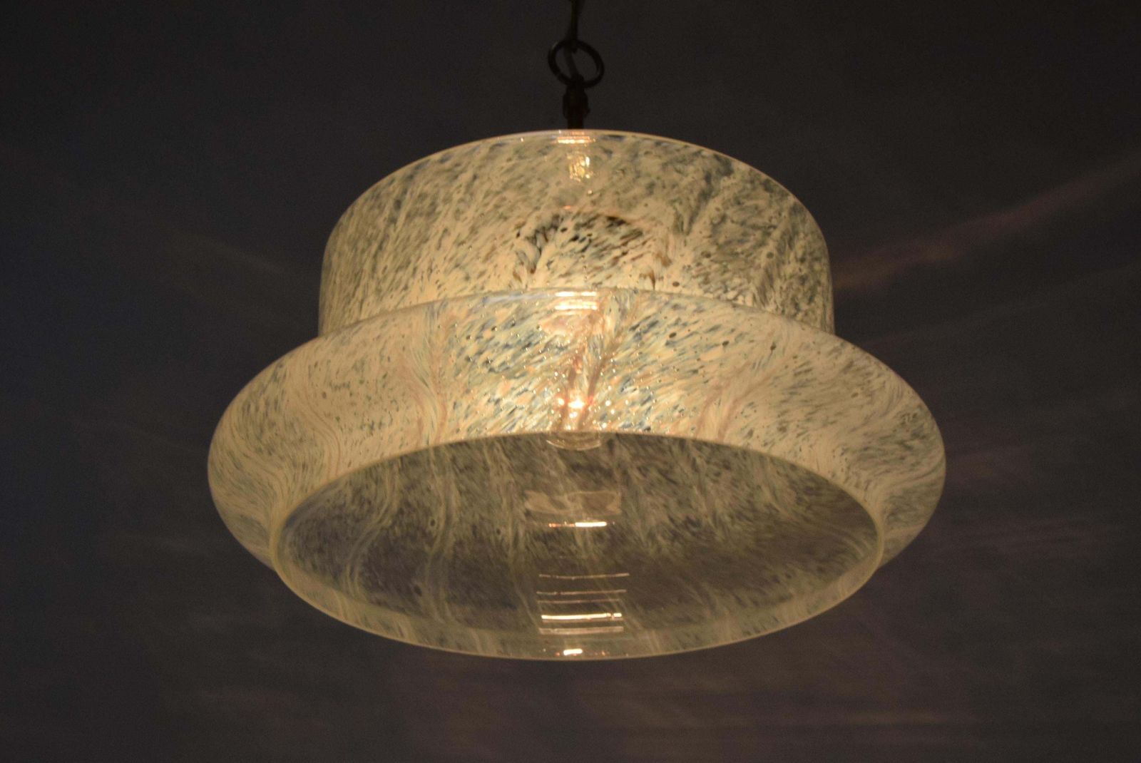 Mid Century Glass Pendant By Kamenicky Senov 1960's. photo Lighting