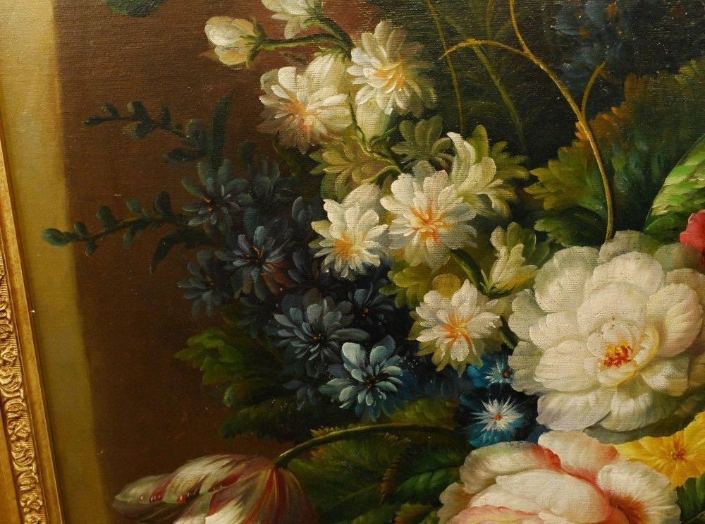 Dutch Oil Painting Still Life Floral Spray Gilt Frame photo buy