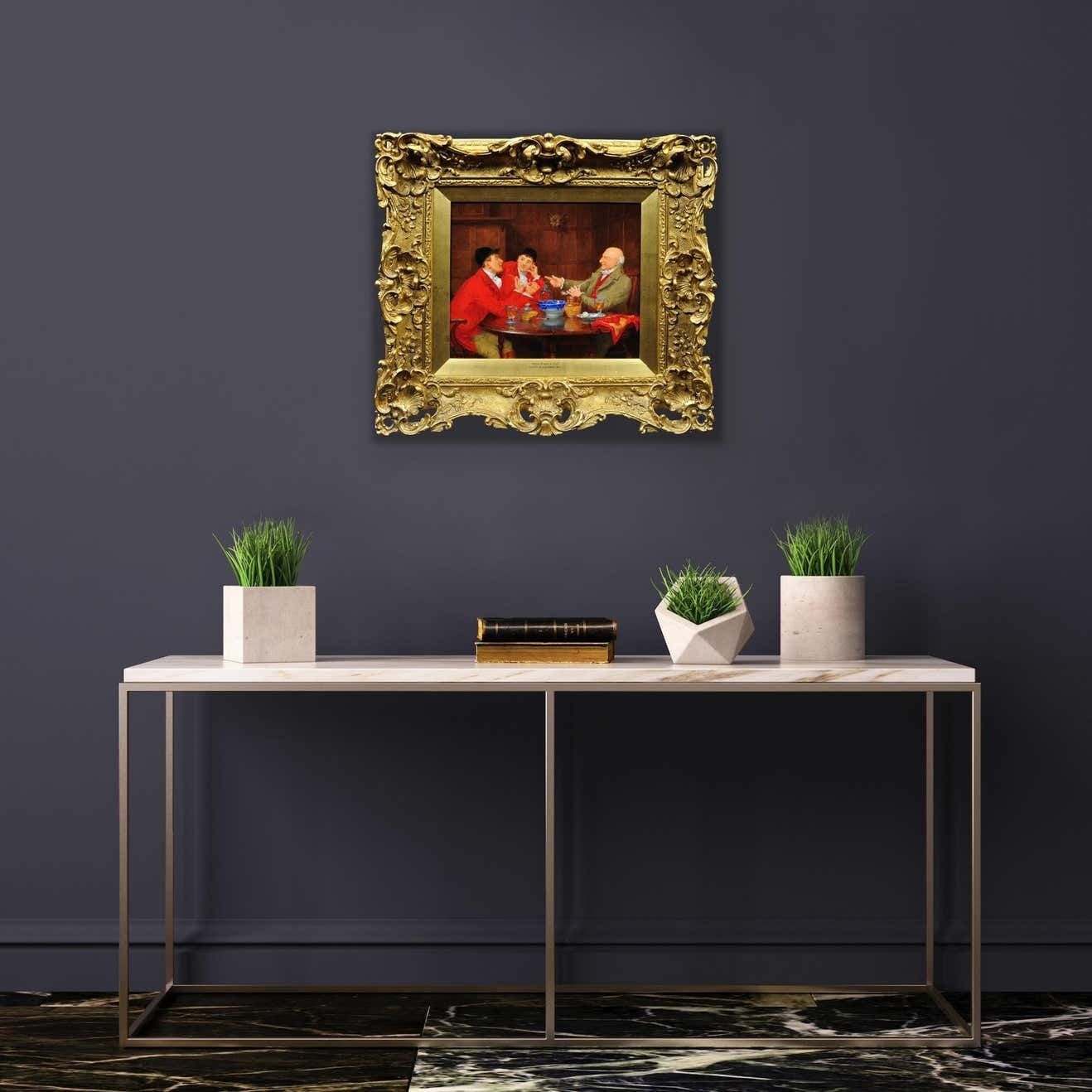 photo for sale John Arthur Lomax 1857 To 1923. English. When I Was A Boy. Framed Hunting & Interior Oil Painting. Country Pursuits Circa 1900 Victorian Period.