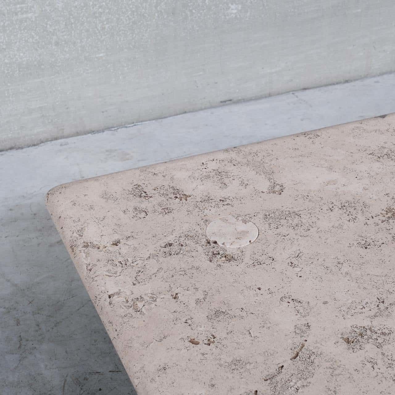 Angelo Mangiarotti Mid Century Travertine Table For Up & Up photo Furniture