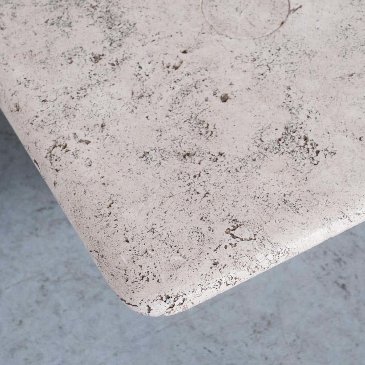 Angelo Mangiarotti Mid Century Travertine Table For Up & Up photo vinterior