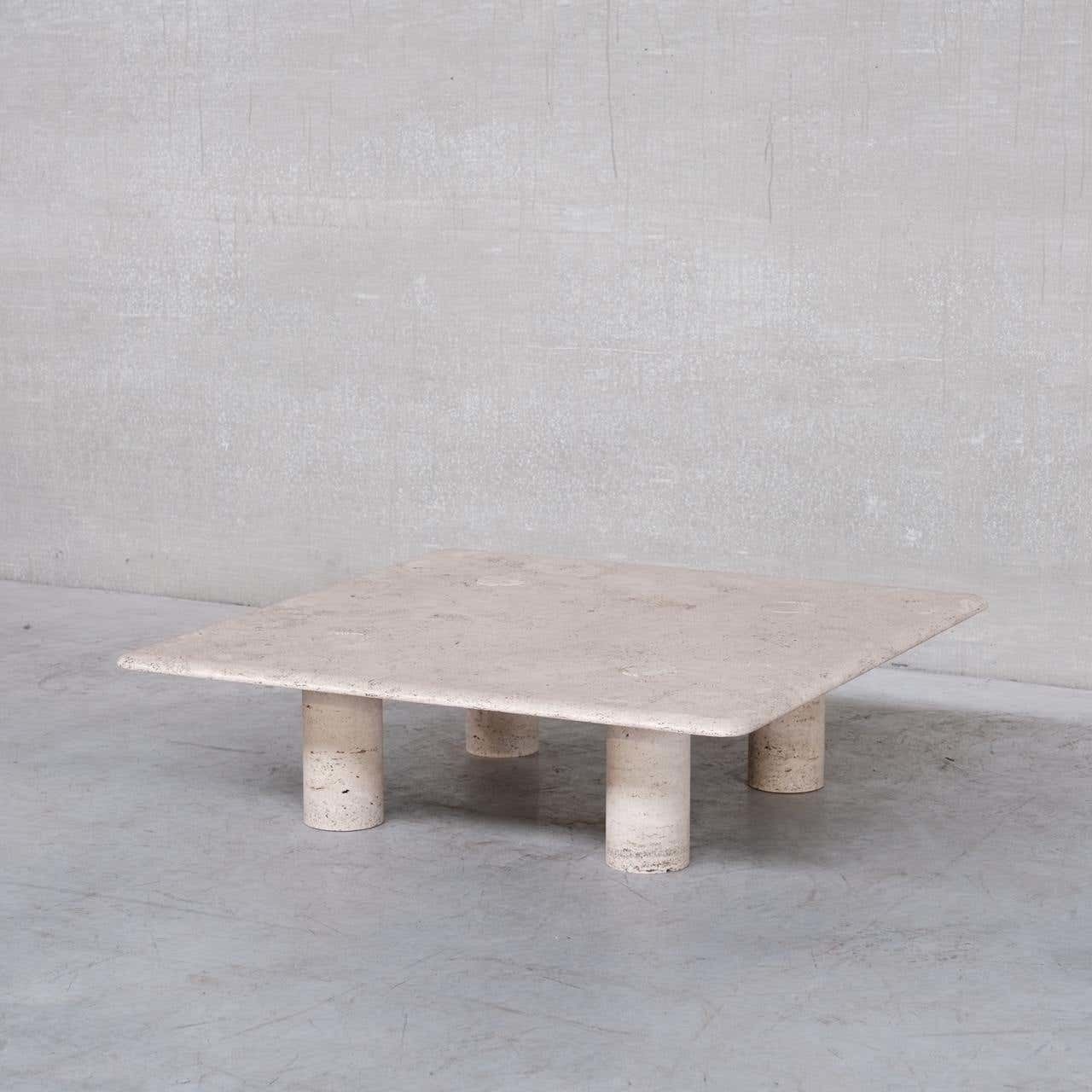 Angelo Mangiarotti Mid Century Travertine Table For Up & Up photo buy