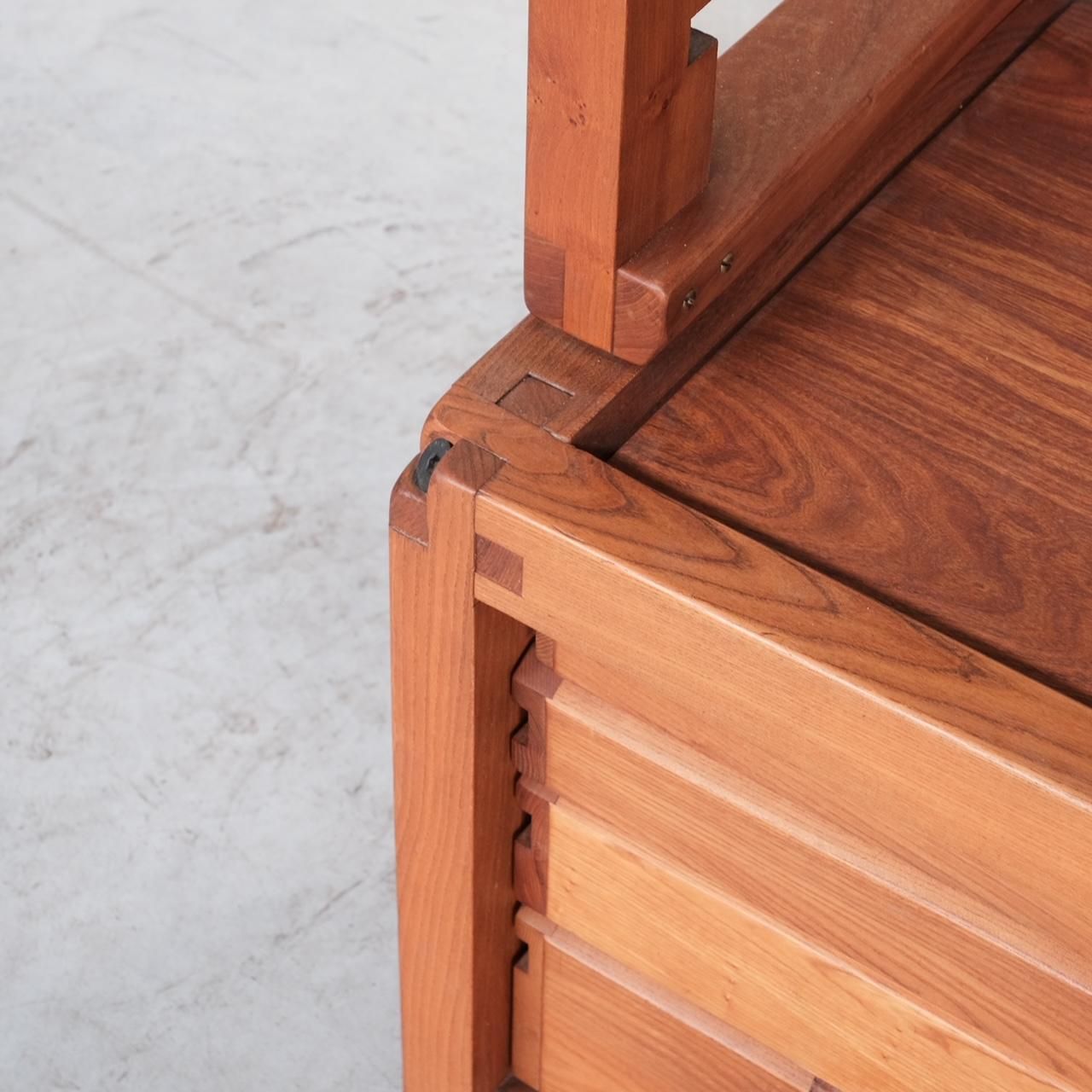 photo for sale Pierre Chapo Mid Century Elm Shelving Cabinet B10