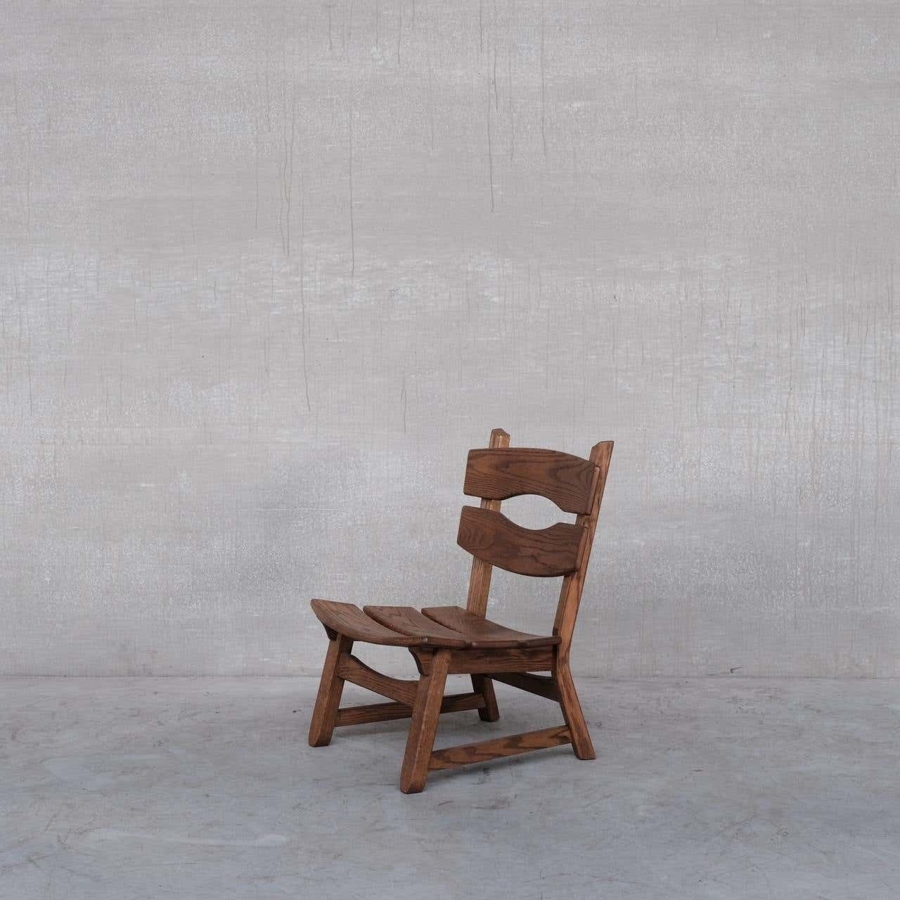 Brutalist Mid Century Low Wooden Lounge Chairs '7' photo furniture