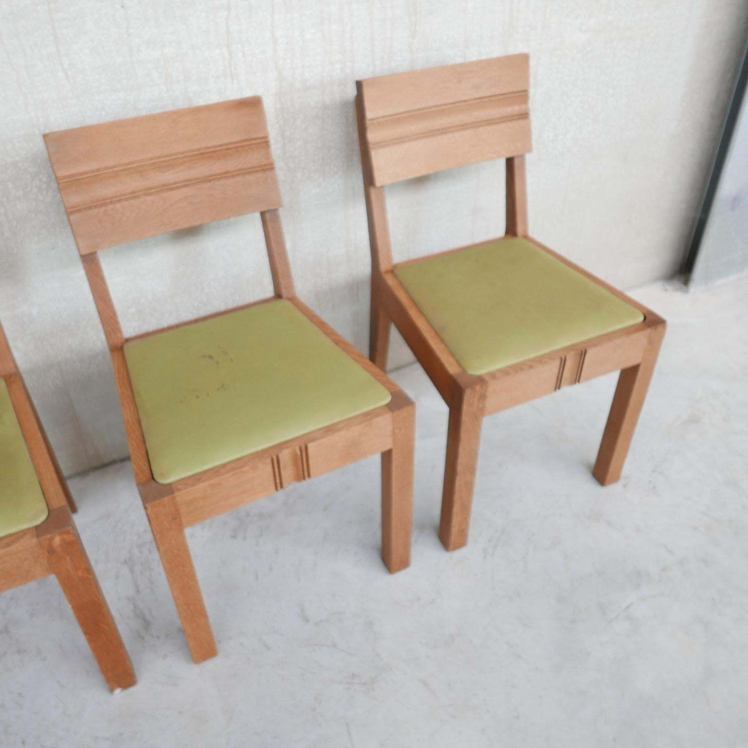 Set Of Six Charles Dudouyt Art Deco Dining Chairs 6 photo Furniture